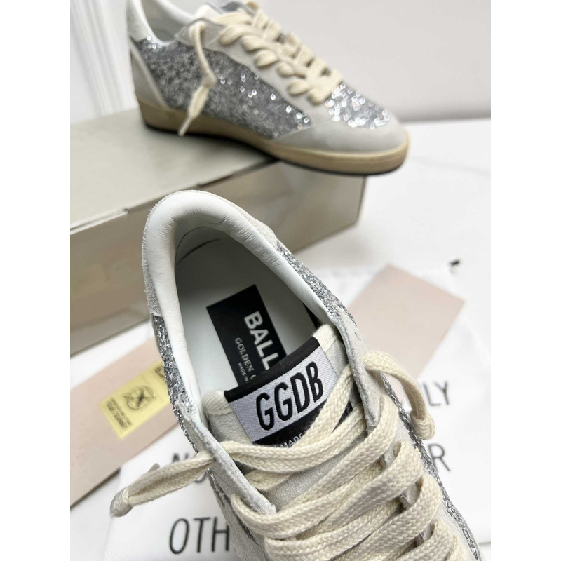 GGDB Super-Star Glittered Suede Sneakers Grey