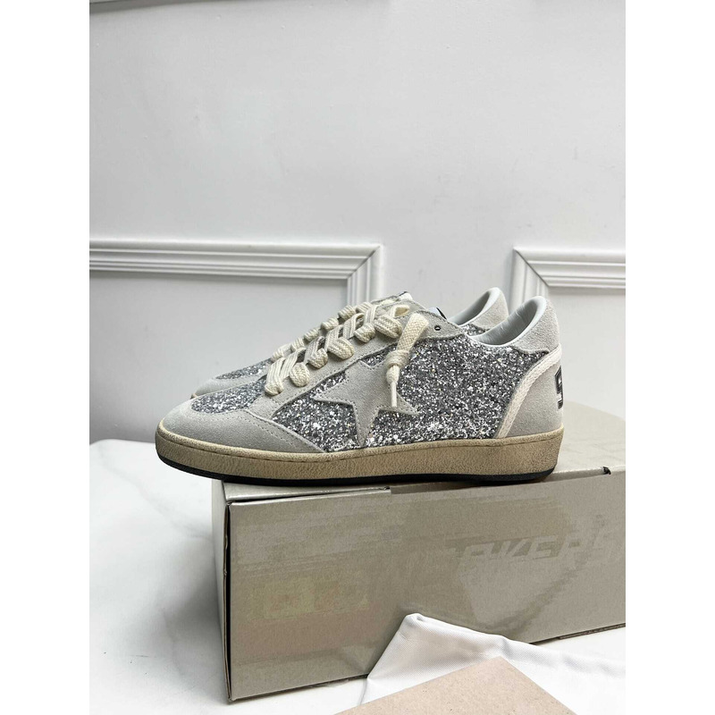 GGDB Super-Star Glittered Suede Sneakers Grey