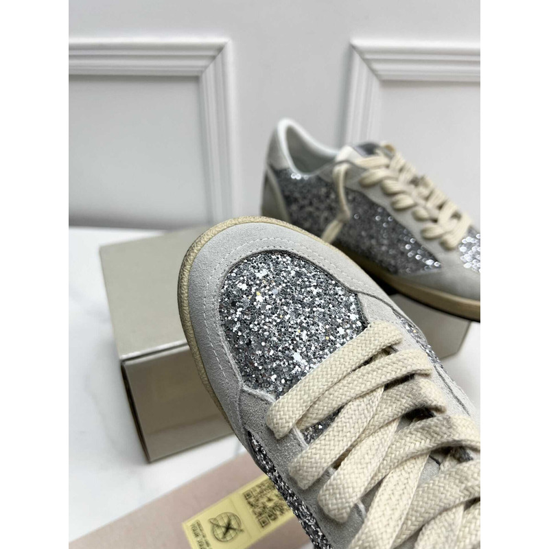 GGDB Super-Star Glittered Suede Sneakers Grey