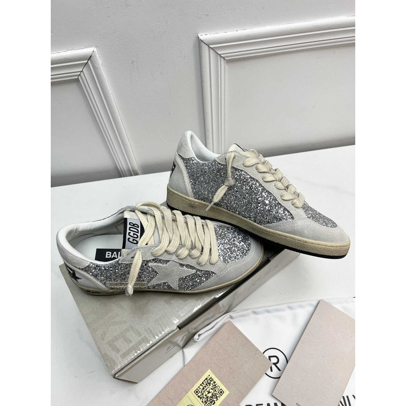 GGDB Super-Star Glittered Suede Sneakers Grey