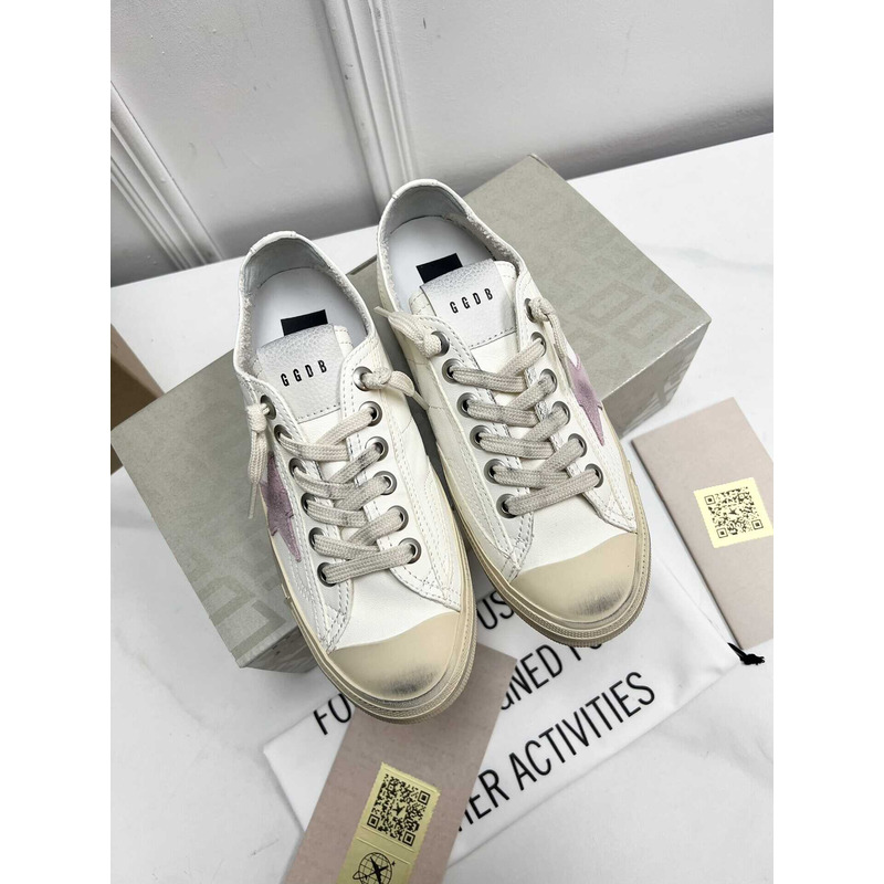 GGDB V-Star Leather Sneaker White And Pink