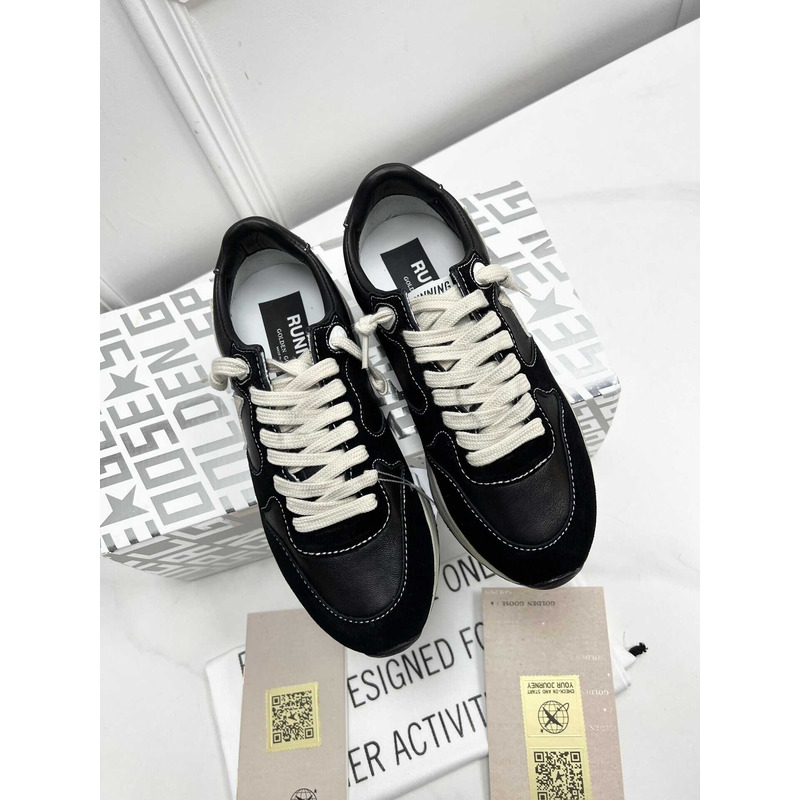 GGDB Running Sole Suede And Leather Sneakers Black