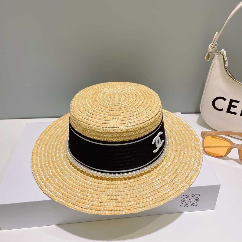 Ch*el summer straw buckle hat