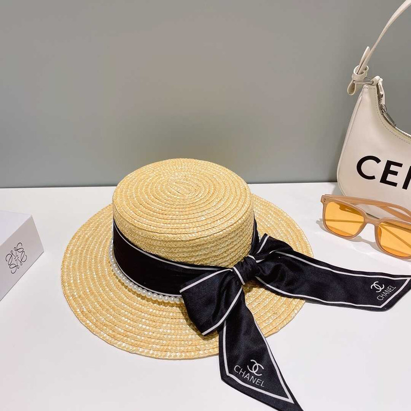 Ch*el summer straw buckle hat