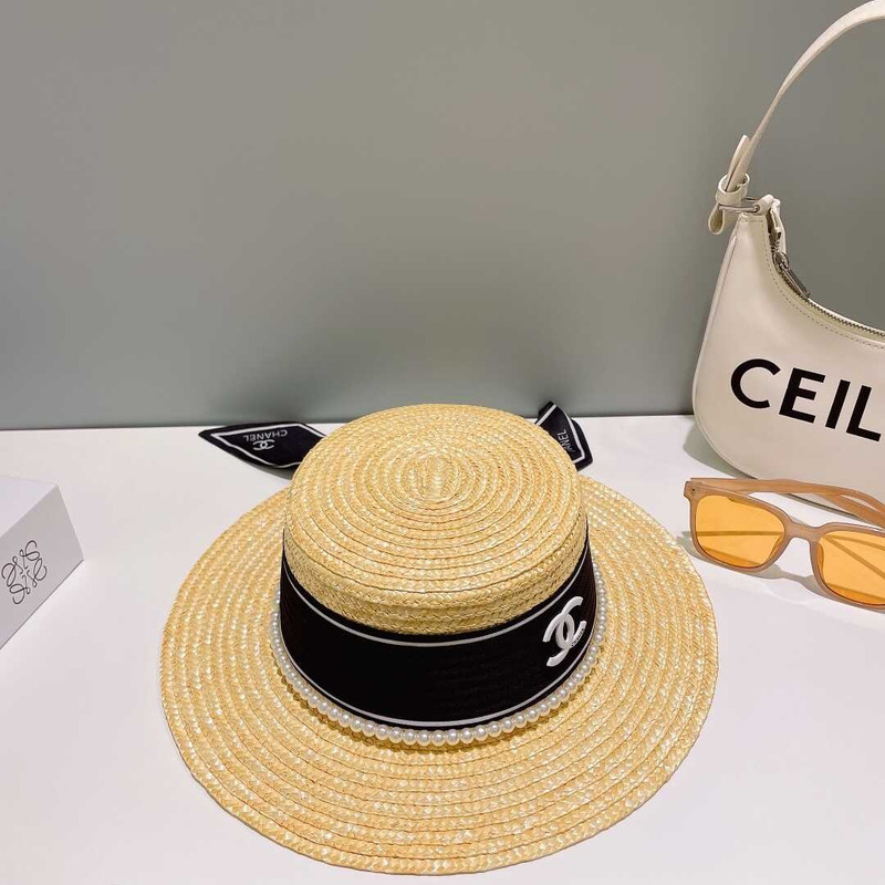 Ch*el summer straw buckle hat