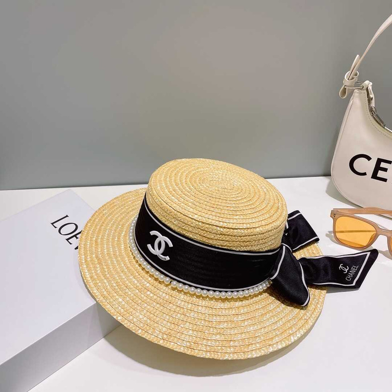 Ch*el summer straw buckle hat