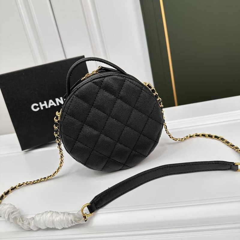 Ch*el pre-owned round on earth crossbody bag black