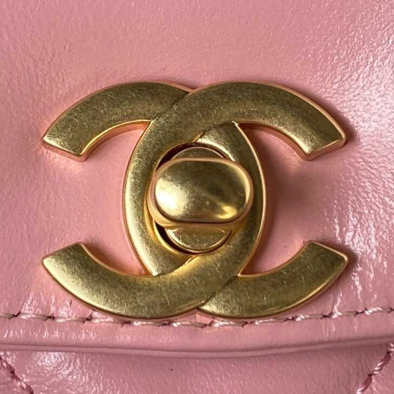 Ch*el fall-winter 2023 mini bag with handle pink