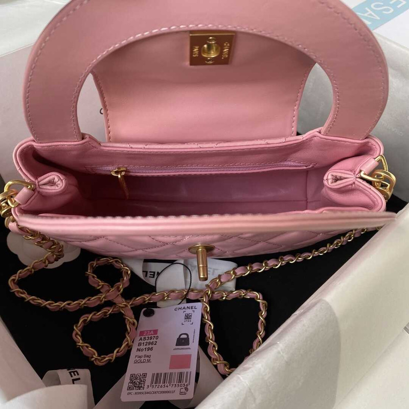 Ch*el fall-winter 2023 mini bag with handle pink