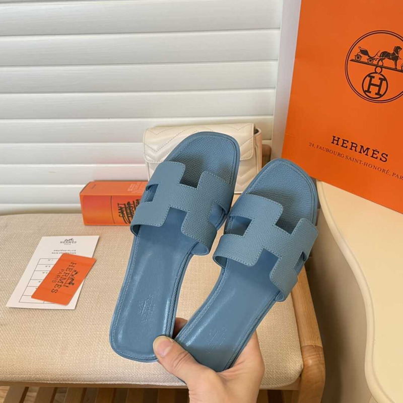 H**mes calfskin oran sandal cornflower blue