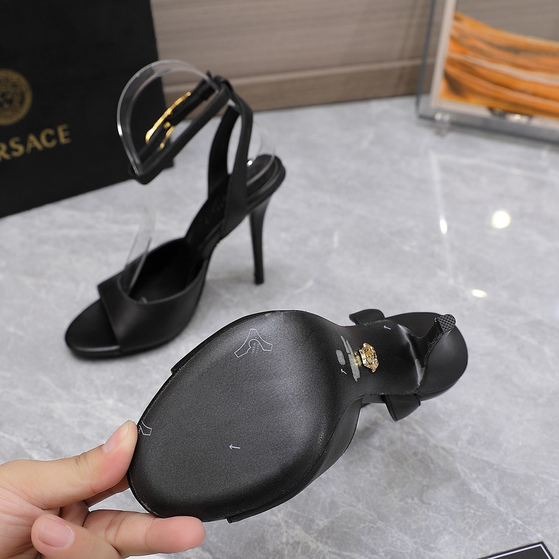 Versace Black Heeled Sandals