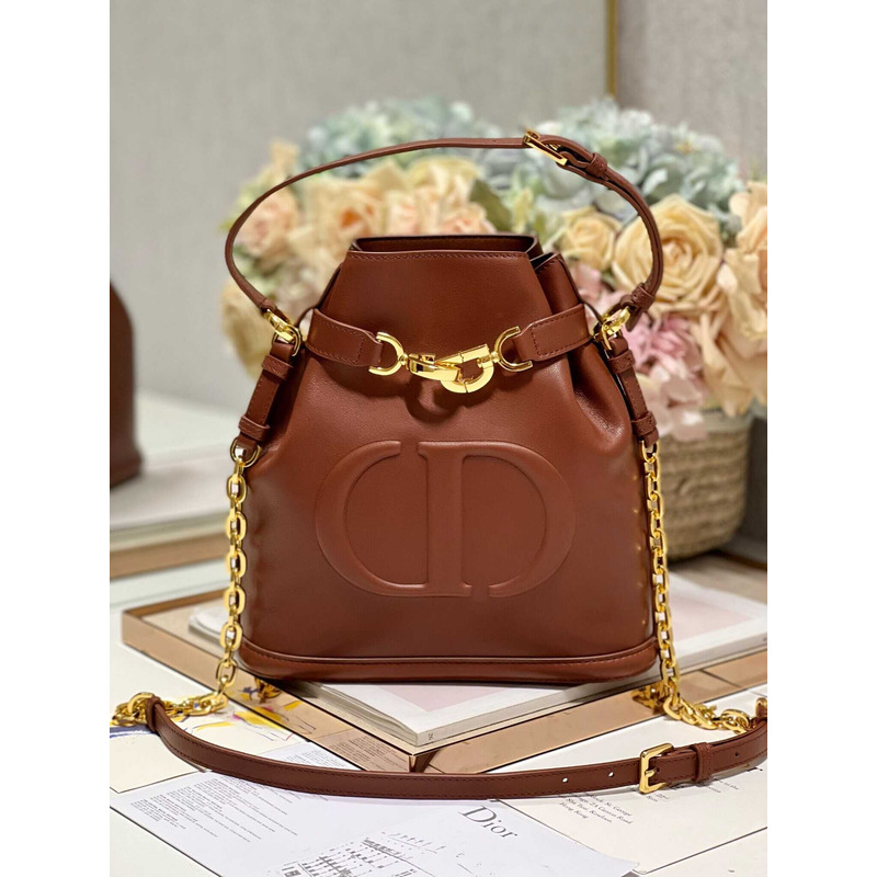 D*or medium c\''est D*or bag cream cd-embossed leather (calf) brown