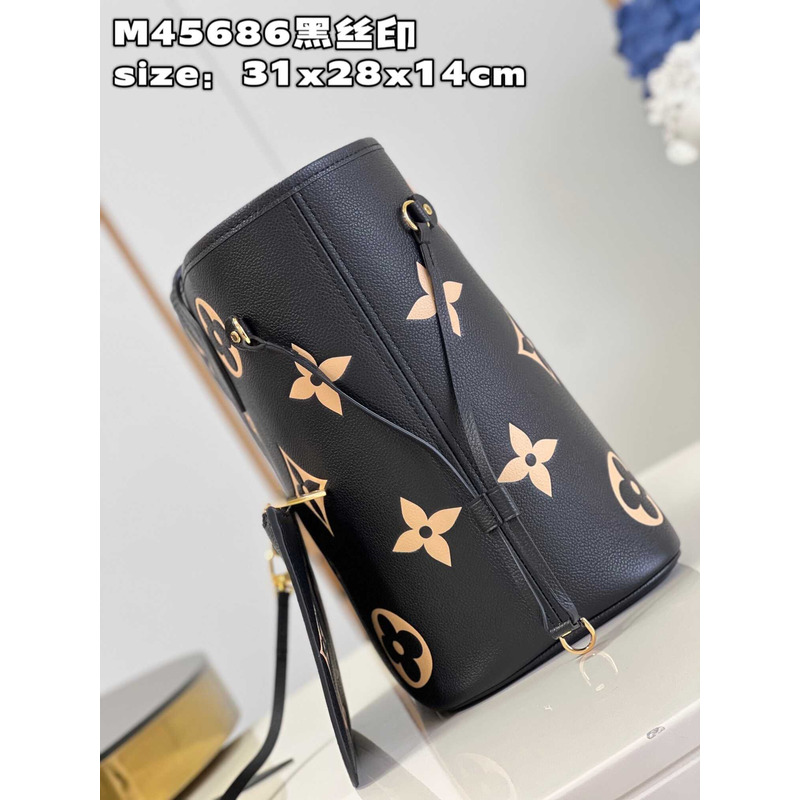 l**is V*t*n neverfull mm black beige tote bag