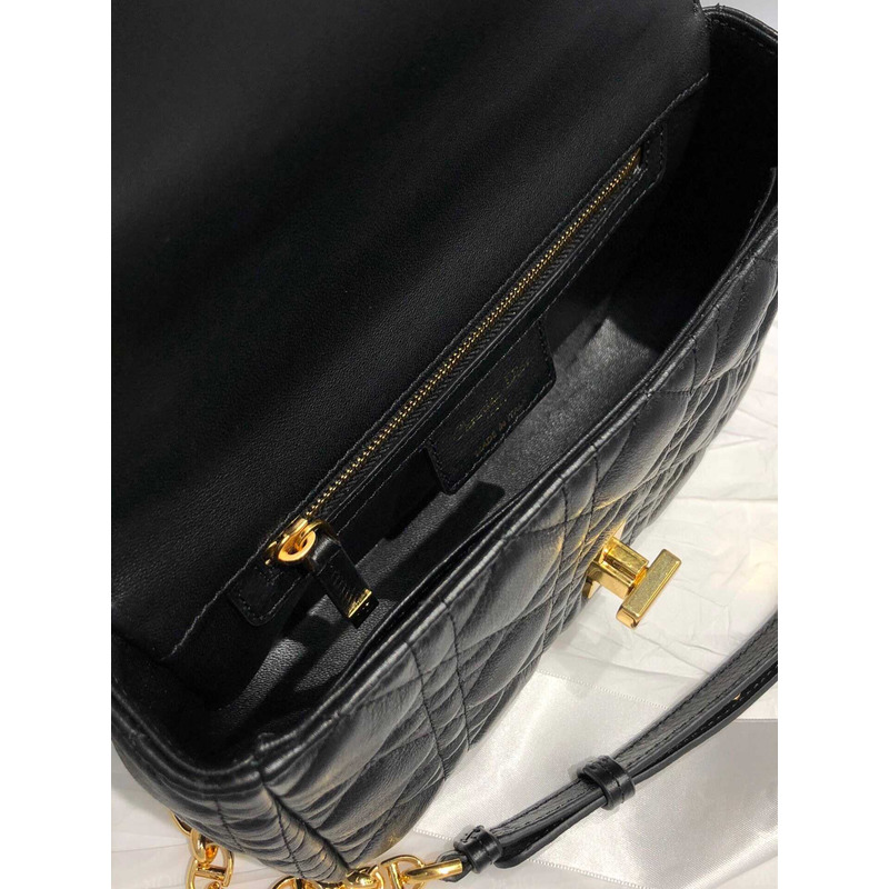 D*or small D*or caro bag black supple cannage calfskin bag