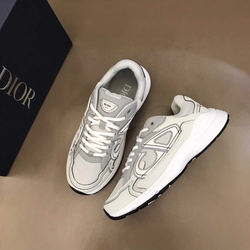 D*or b30 cd white leather grey mesh low runner sneaker