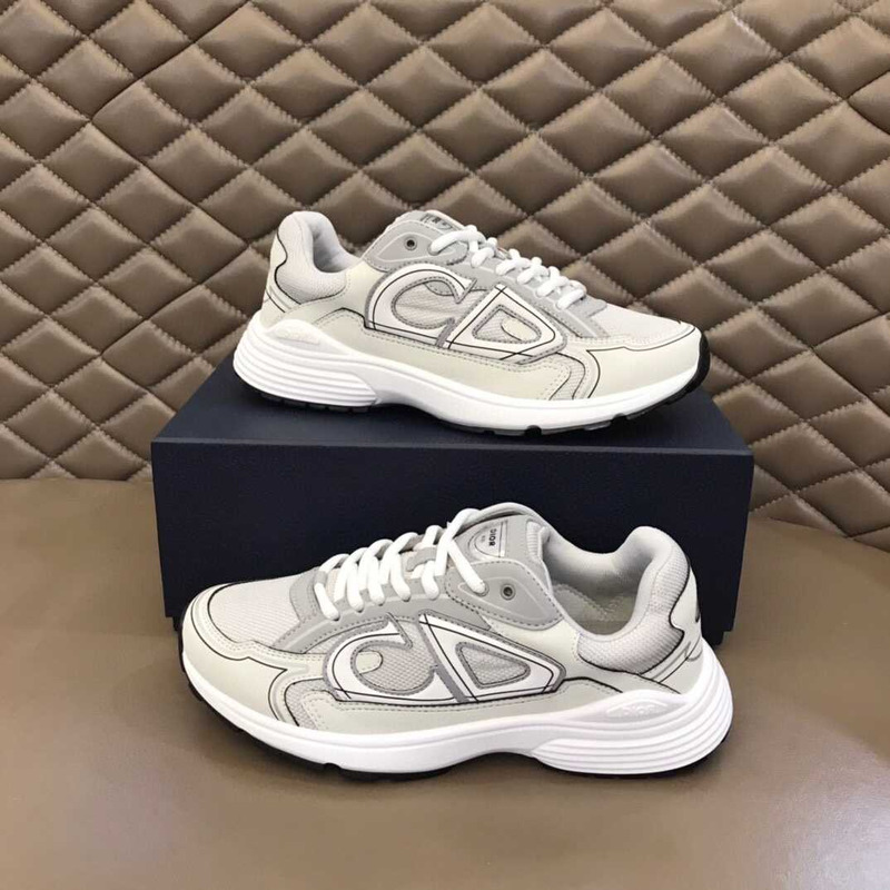 D*or b30 cd white leather grey mesh low runner sneaker