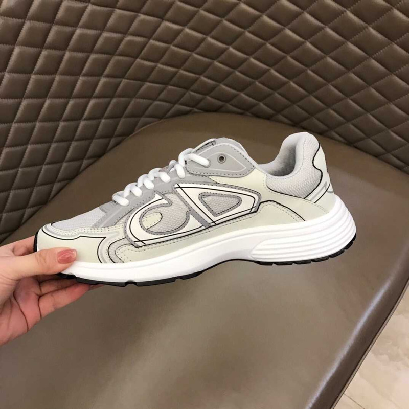 D*or b30 cd white leather grey mesh low runner sneaker