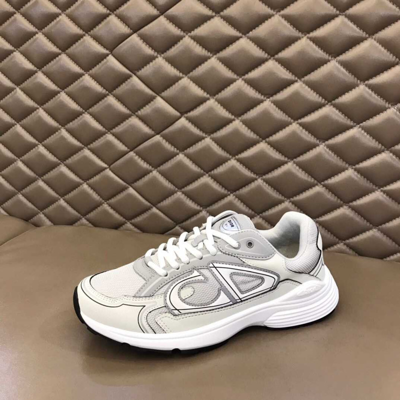 D*or b30 cd white leather grey mesh low runner sneaker