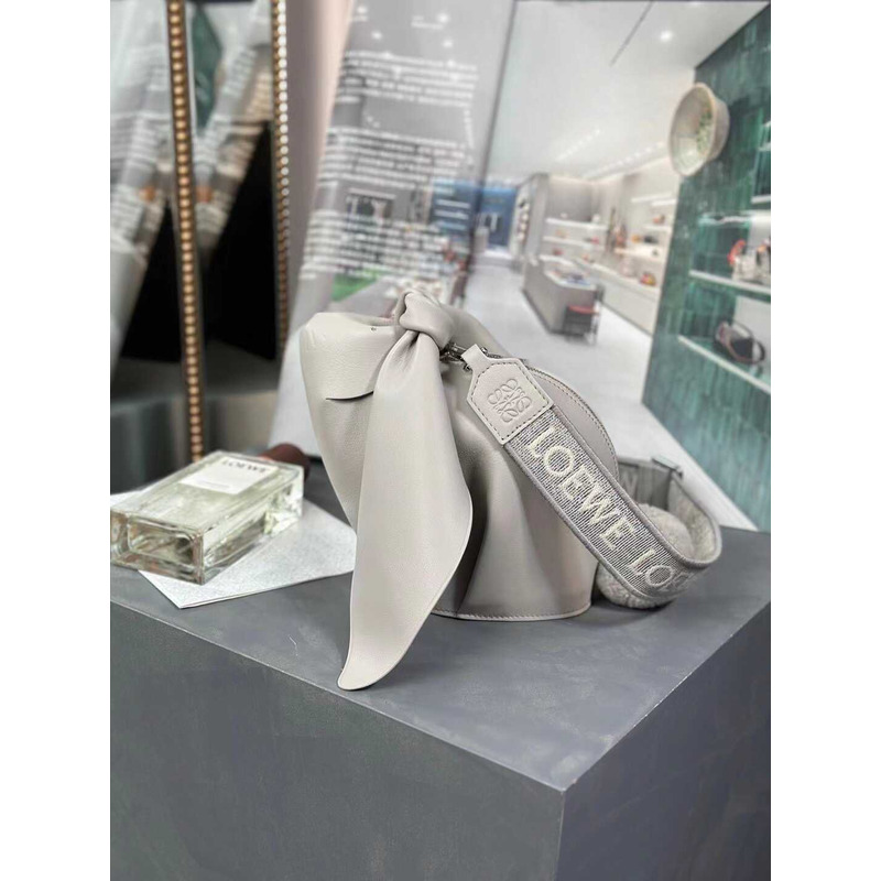 Loewe Bow Handbag White And Gray