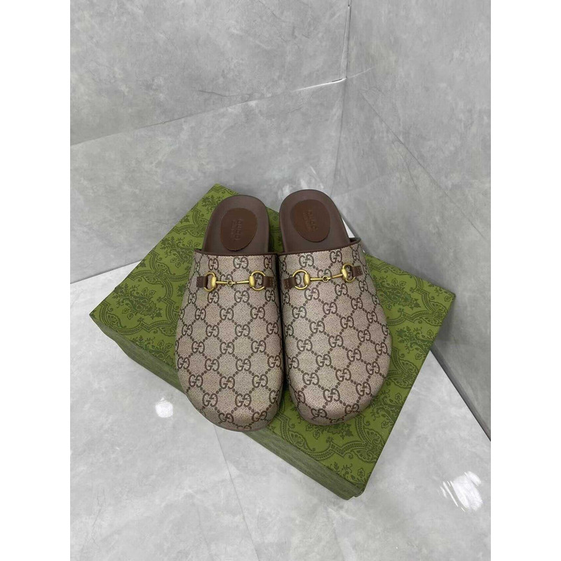 G*u*i sol monogram coated canvas slides