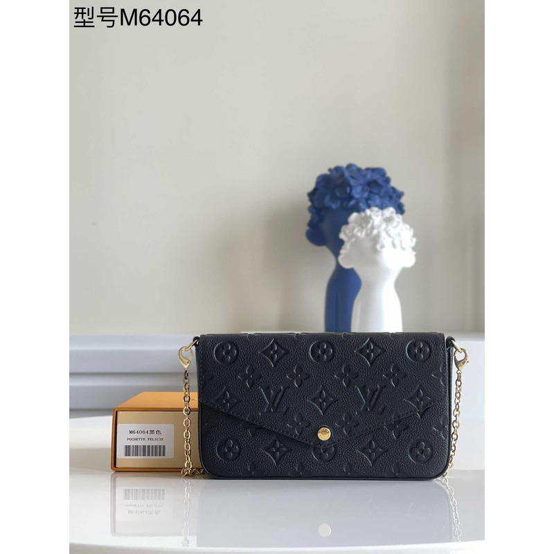 l**is V*t*n félicie pochette monogram empreinte leather black