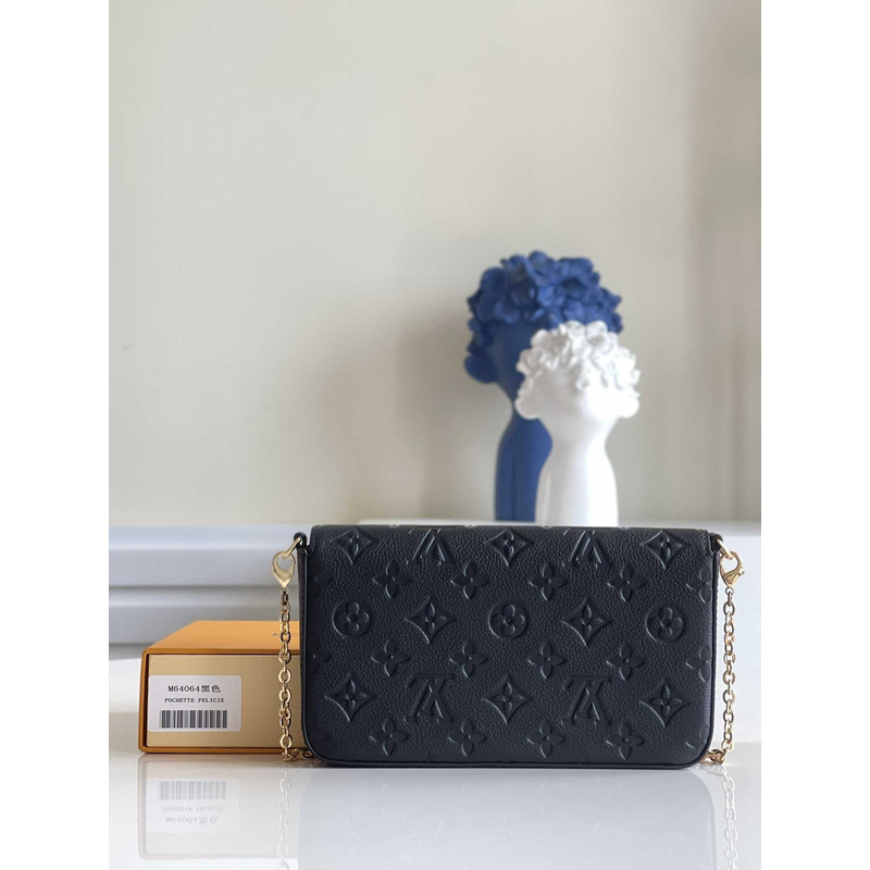 l**is V*t*n félicie pochette monogram empreinte leather black