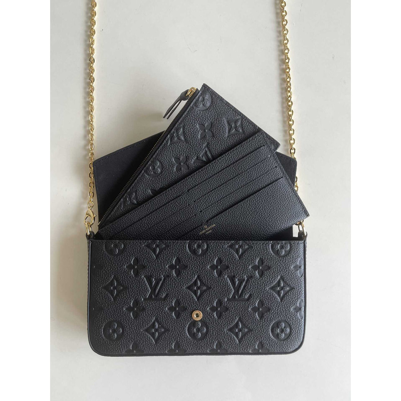 l**is V*t*n félicie pochette monogram empreinte leather black