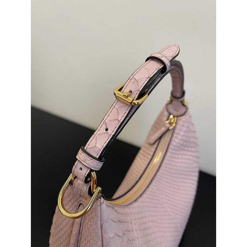 F**di small style F**digraphy hobo bag python leather pink