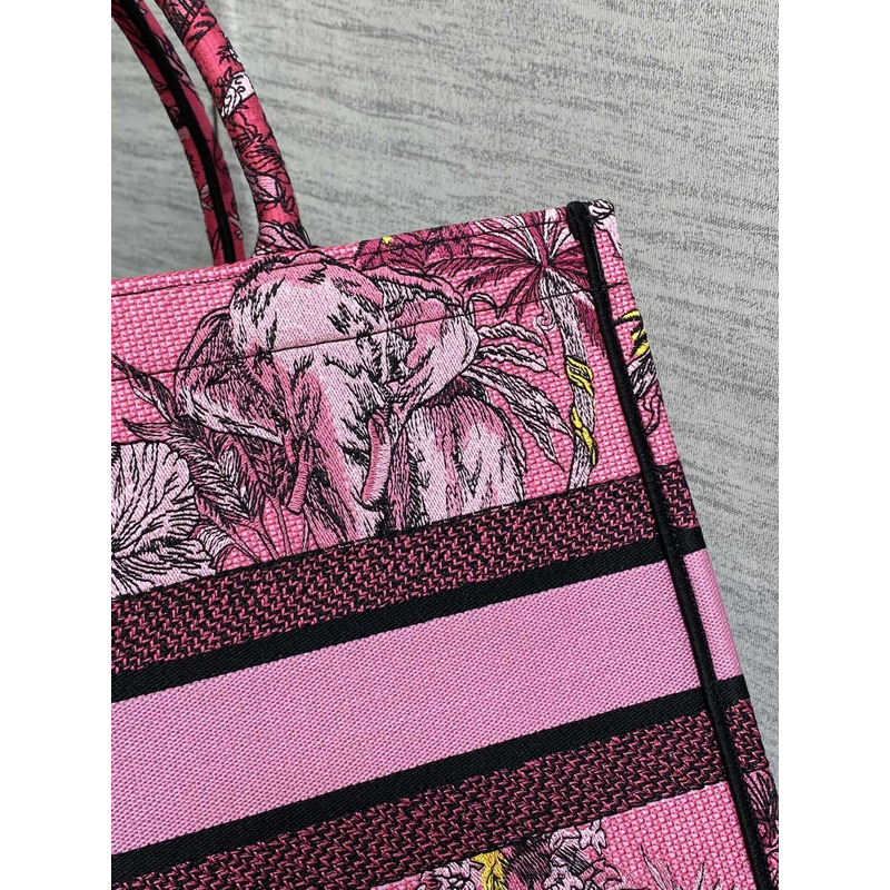 D*or medium D*or book tote pink toile de jouy voyage embroidery