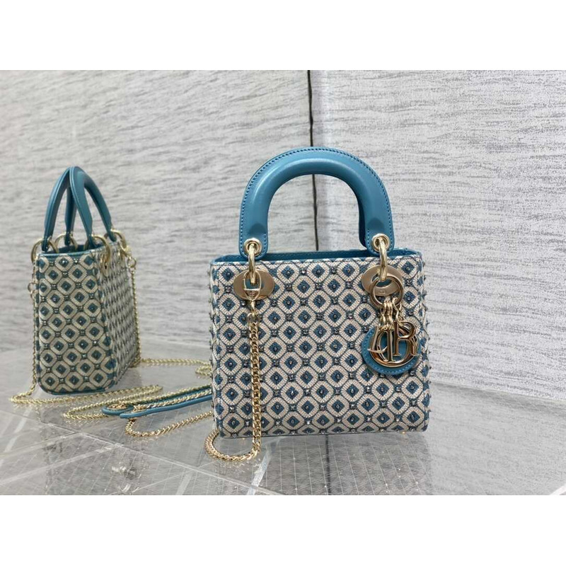 D*or lady D*or bag coral blue honeycomb