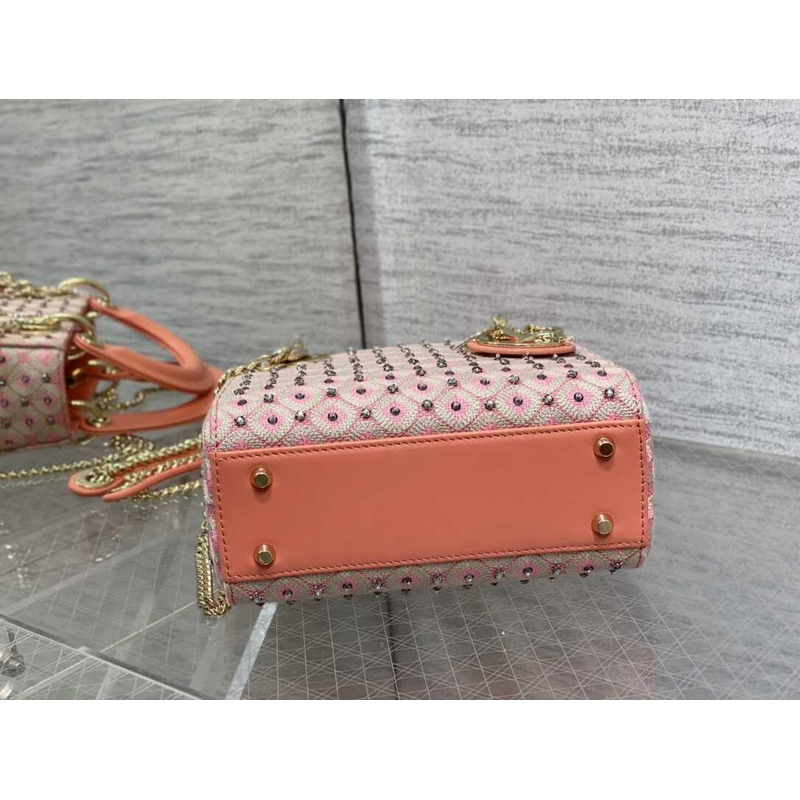 D*or lady D*or bag coral pink honeycomb