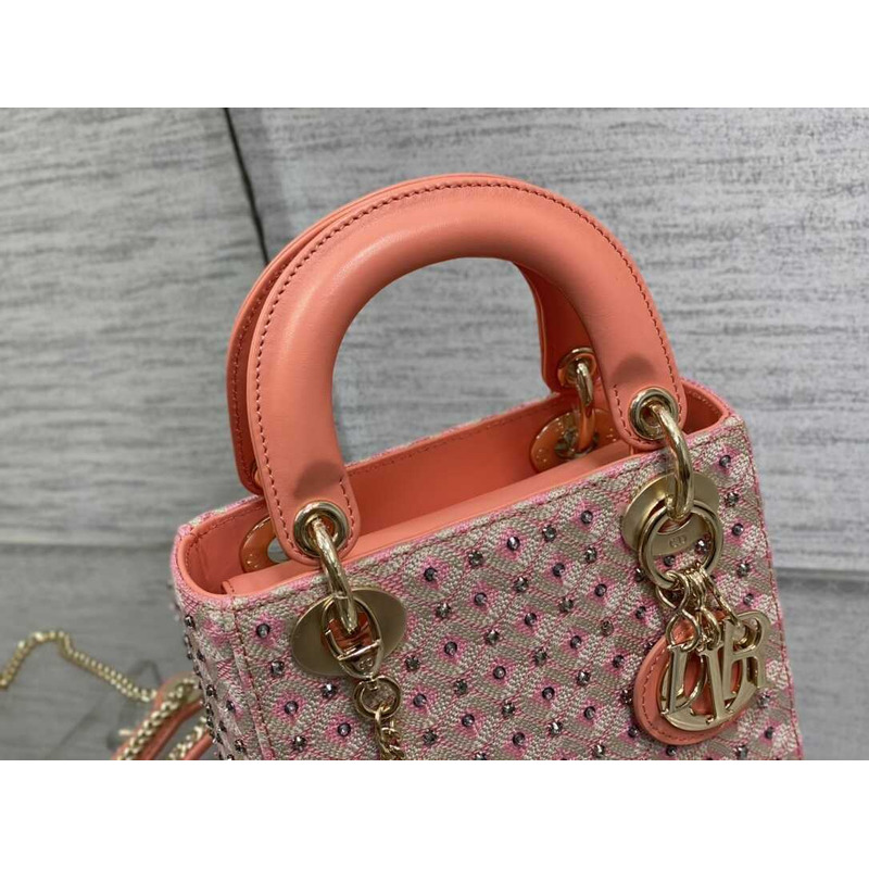 D*or lady D*or bag coral pink honeycomb