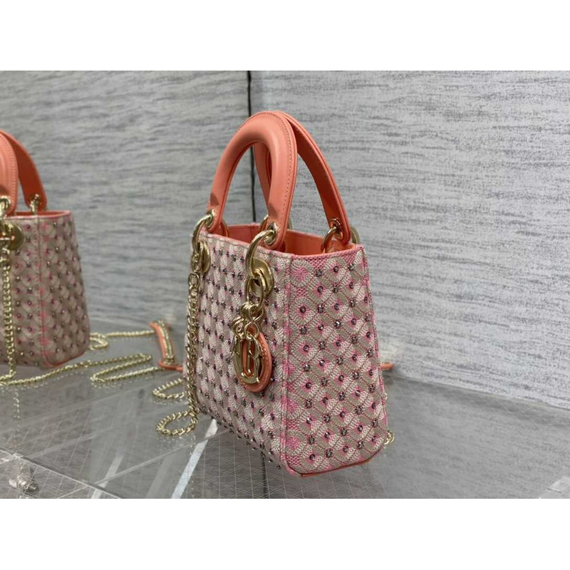 D*or lady D*or bag coral pink honeycomb