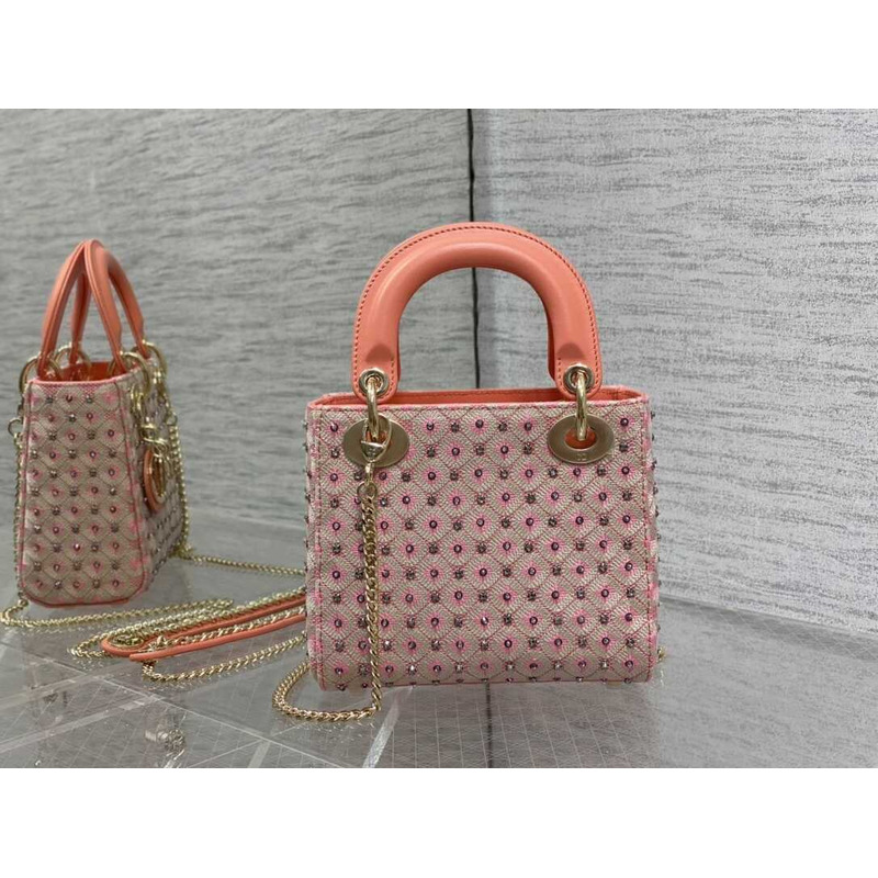 D*or lady D*or bag coral pink honeycomb