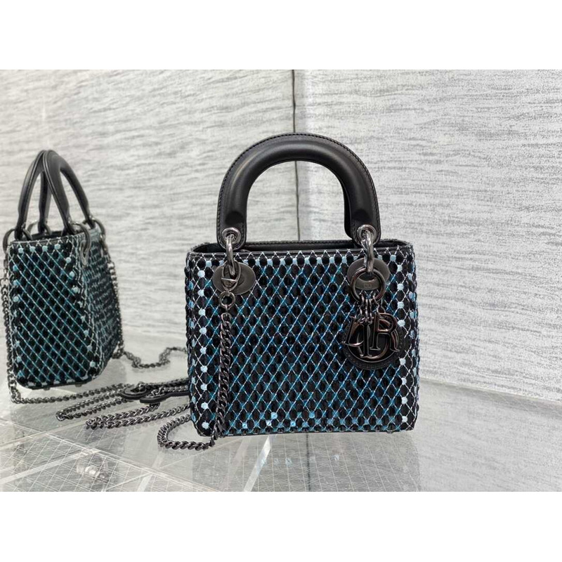 D*or ladyD*or glitter gradient bag blue and black