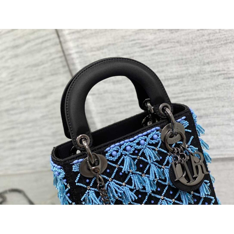 D*or ladyD*or beaded woven bag blue