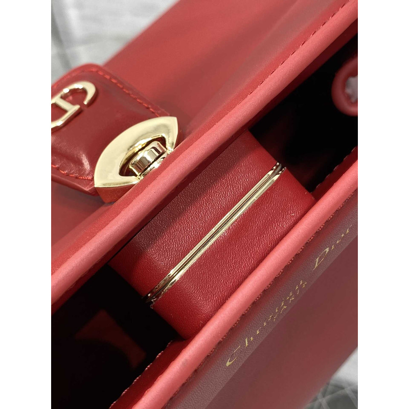 D*or small D*or key bag box calfskin red