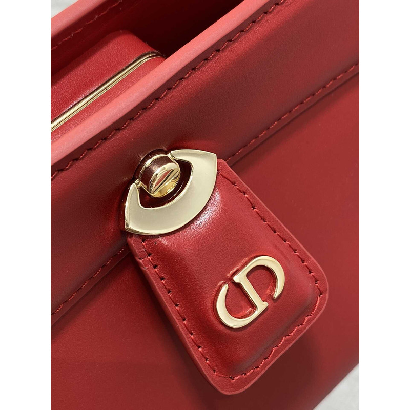 D*or small D*or key bag box calfskin red