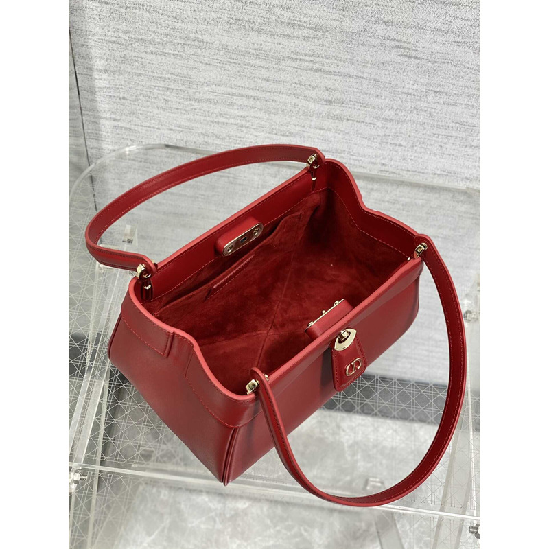 D*or small D*or key bag box calfskin red