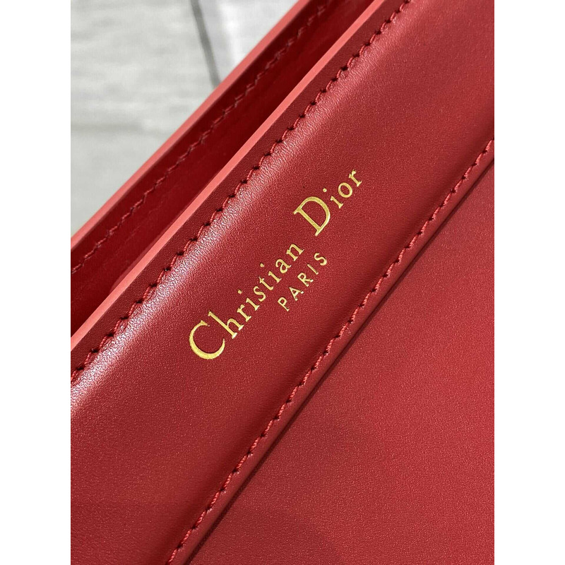 D*or small D*or key bag box calfskin red