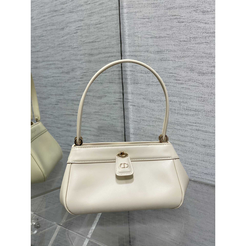 D*or small D*or key bag box calfskin dusty ivory