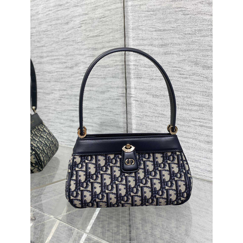 D*or small D*or key bag blue oblique print