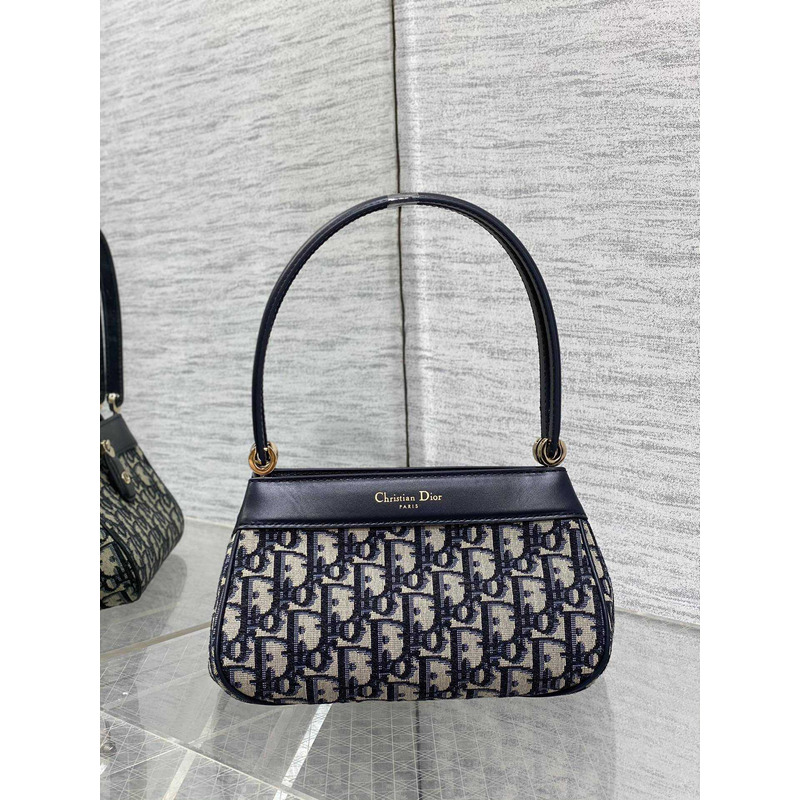 D*or small D*or key bag blue oblique print