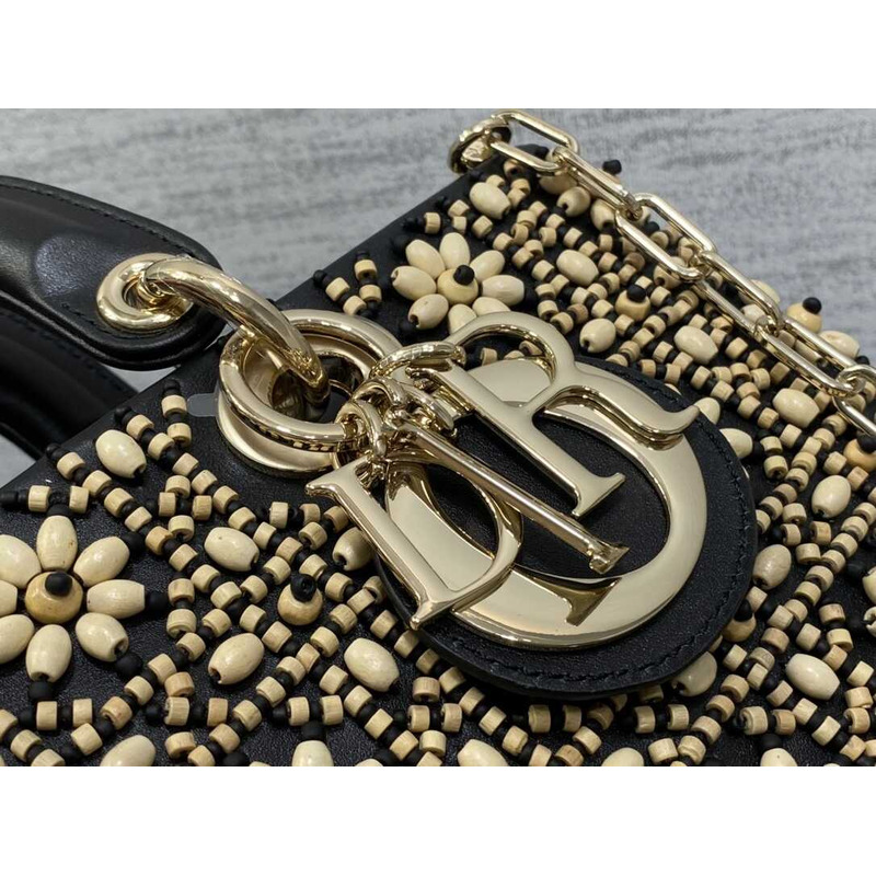 D*or medium lady d-joy bag gold beaded