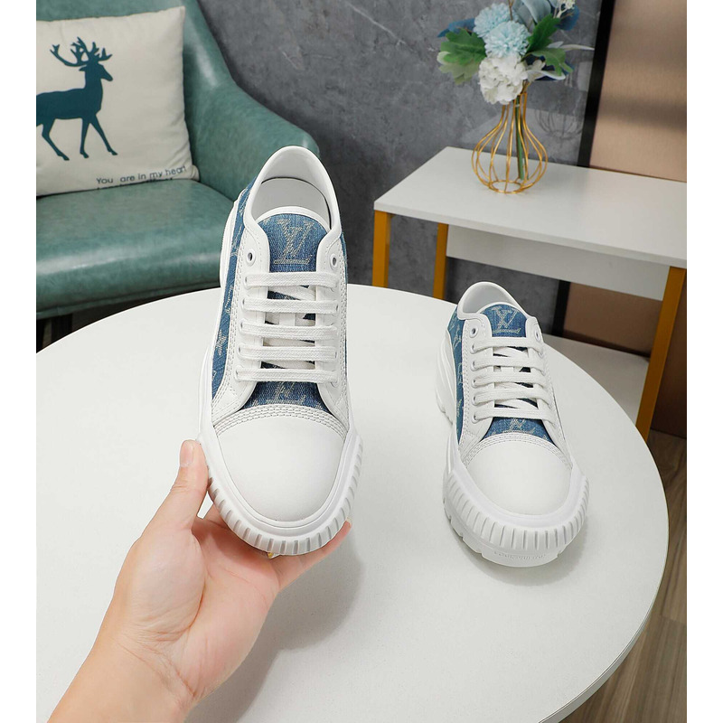 l**is l**is V*t*n lv squad sneakers white denim blue