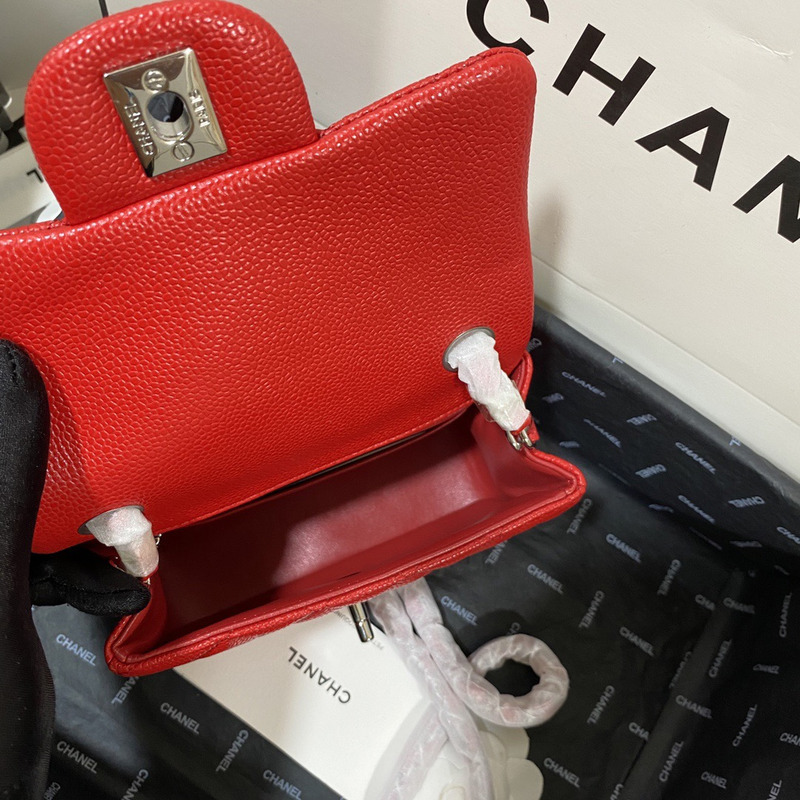 Ch*el classic flap square mini shoulder bag red