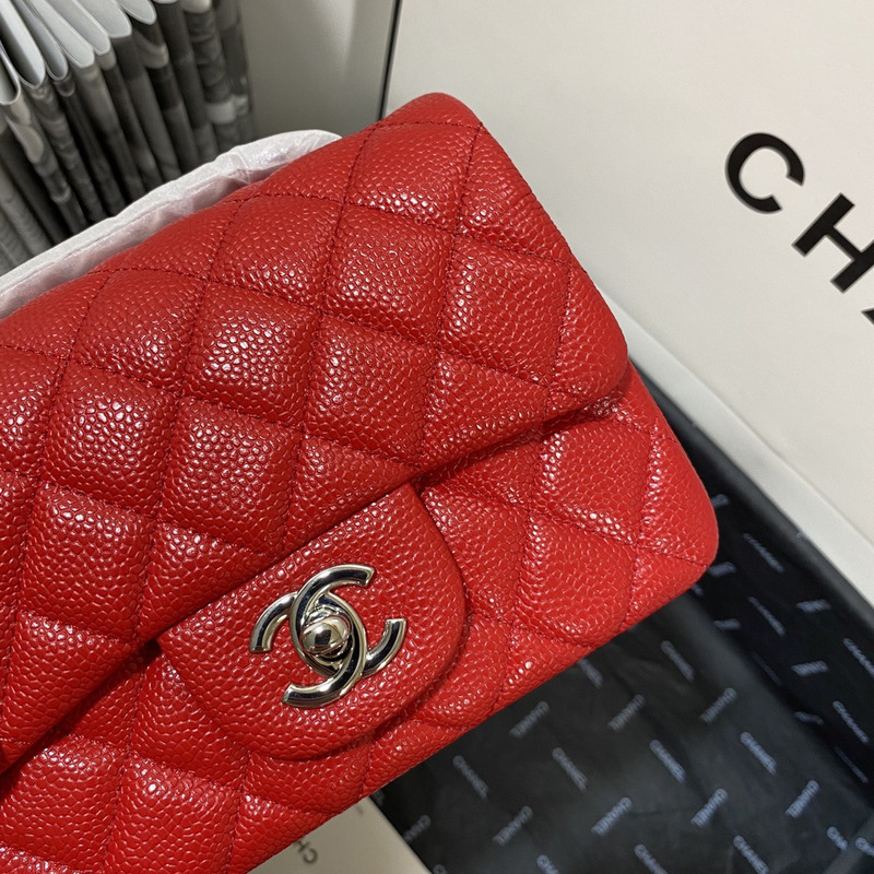 Ch*el classic flap square mini shoulder bag red