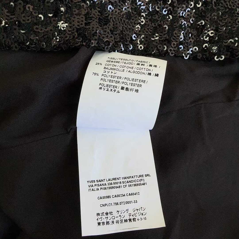 Saint Laurent Glitter Sleeveless Tank Top Black