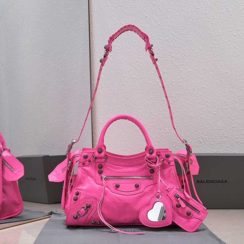 Ba*len*cia*ga neo cagole small handbag fluorescent pink