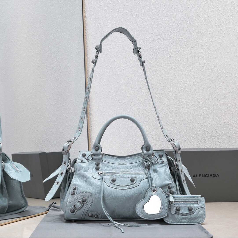 Ba*len*cia*ga women\''s neo cagole city small handbag light blue